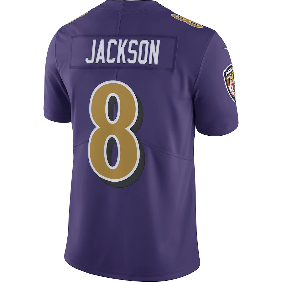 Men's Baltimore Ravens Lamar Jackson Purple Color Rush Vapor Limited Jersey