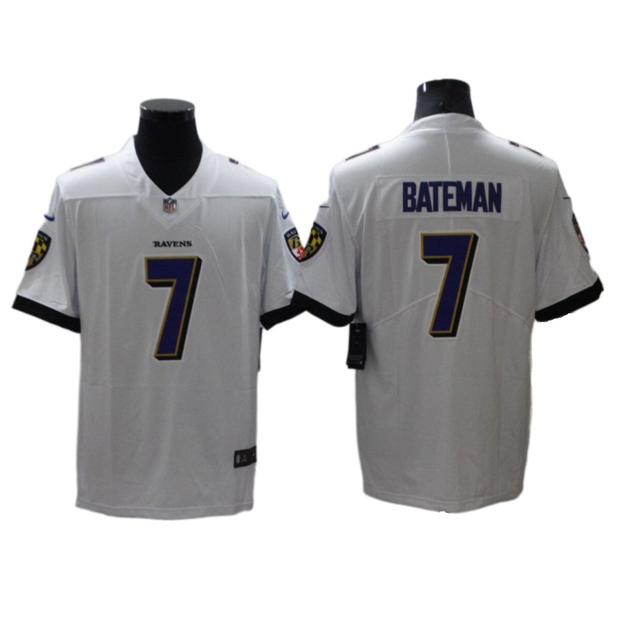 Men's Baltimore Ravens Rashod Bateman White Vapor Limited Jersey