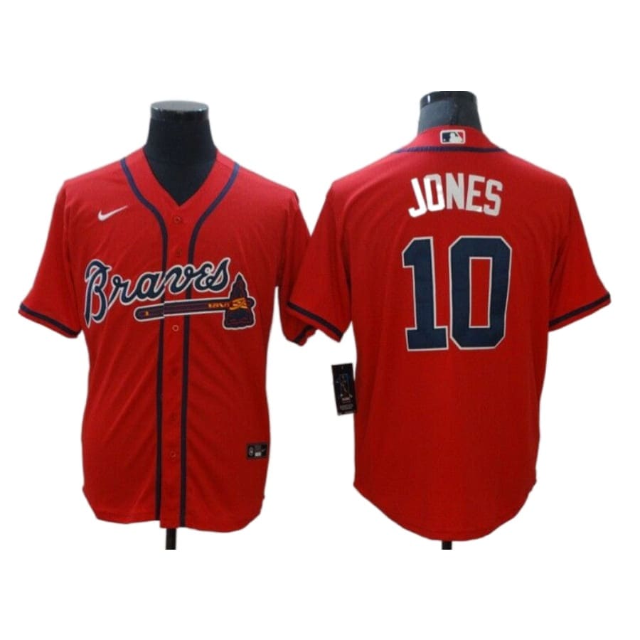 Men's Atlanta Braves Chipper Jones Red Alternate Player Jersey