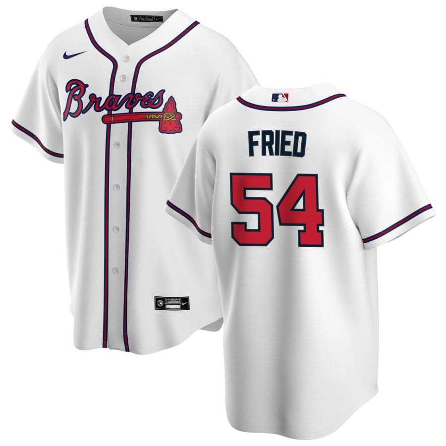 Men's Atlanta Braves Max Fried White Home Player Jersey