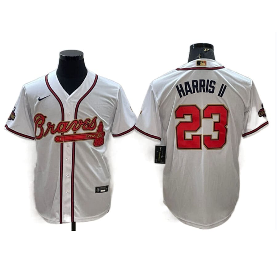 Men's Atlanta Braves Michael Harris II 2022 Gold Program Player Jersey