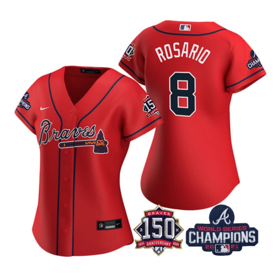 Women's Atlanta Braves Eddie Rosario Red Alternate 2021 World Series Champions Jersey
