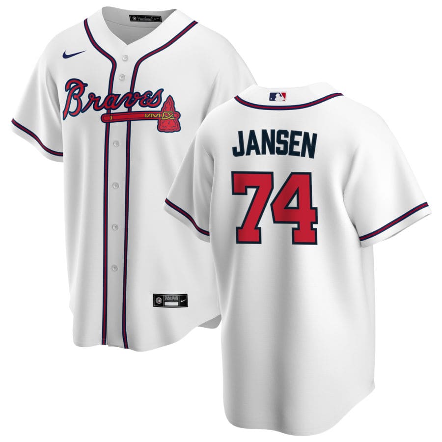 Men's Atlanta Braves Kenley Jansen White Home Jersey