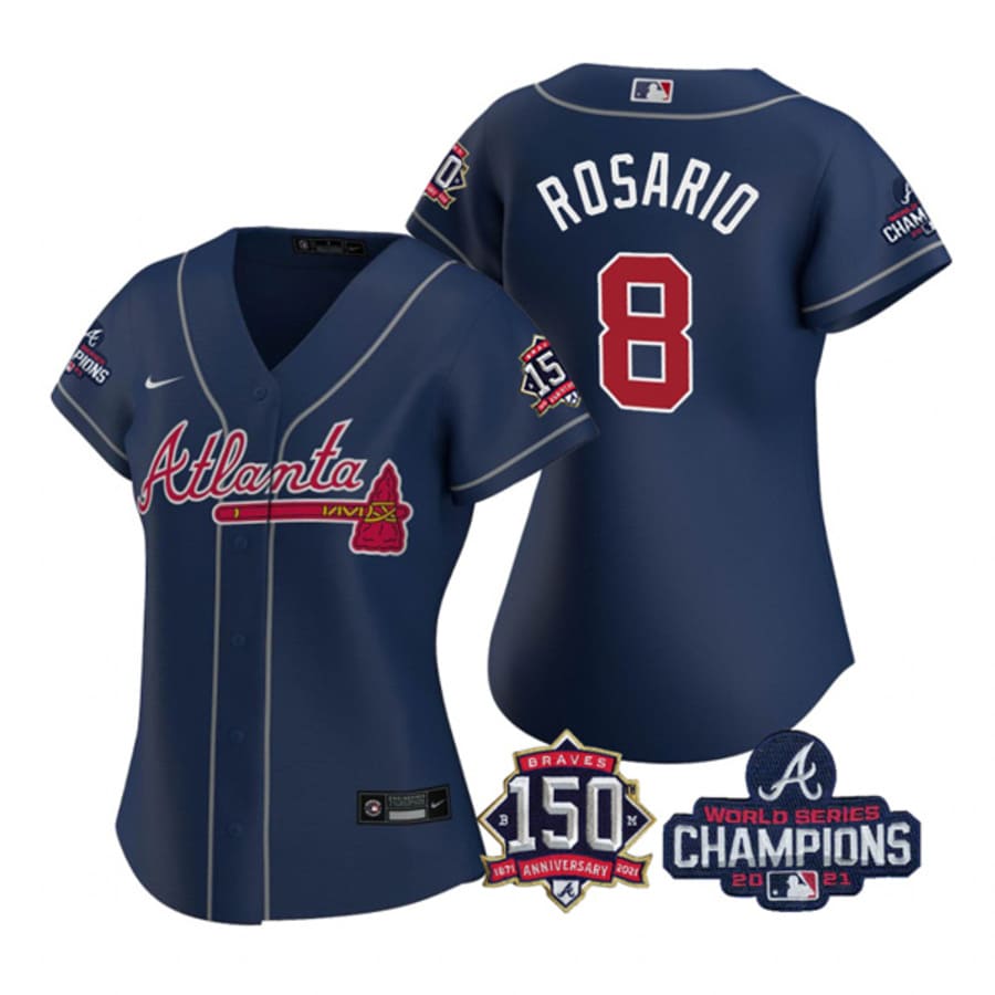 Women's Atlanta Braves Eddie Rosario Navy Alternate 2021 World Series Champions Jersey