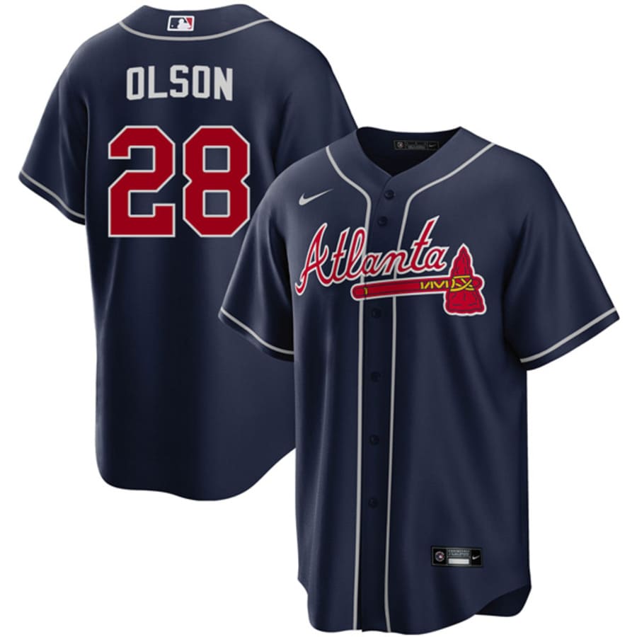 Men's Atlanta Braves Matt Olson Navy Alternate Player Jersey