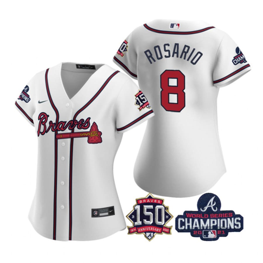 Women's Atlanta Braves Eddie Rosario White Alternate 2021 World Series Champions Jersey
