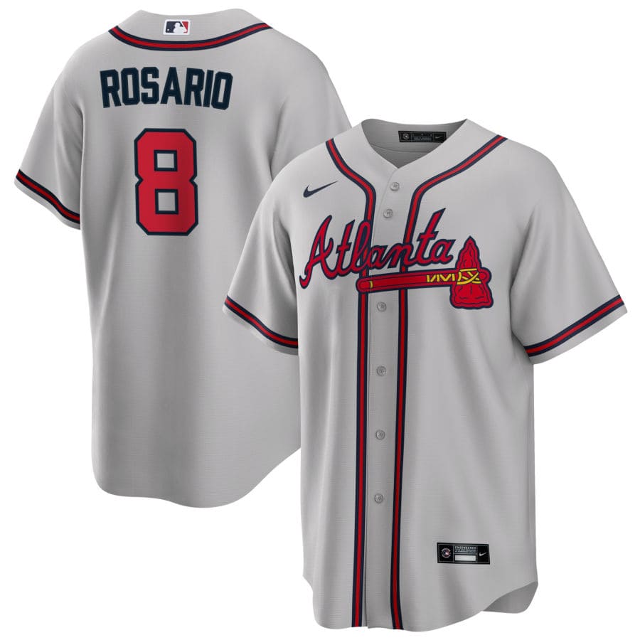 Men's Atlanta Braves Eddie Rosario Gray Road Player Jersey