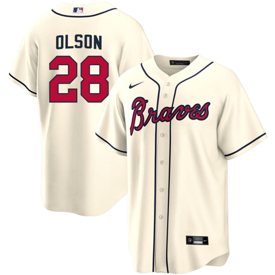 Men's Atlanta Braves Matt Olson Cream Player Jersey
