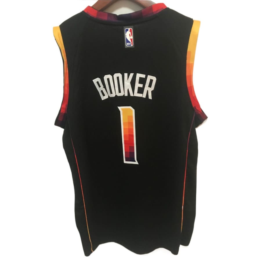 Men's Phoenix Suns Devin Booker Jordan Brand Black 2022-23 Statement Edition Swingman Jersey - Logo
