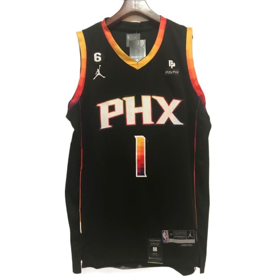 Men's Phoenix Suns Devin Booker Jordan Brand Black 2022-23 Statement Edition Swingman Jersey - Logo