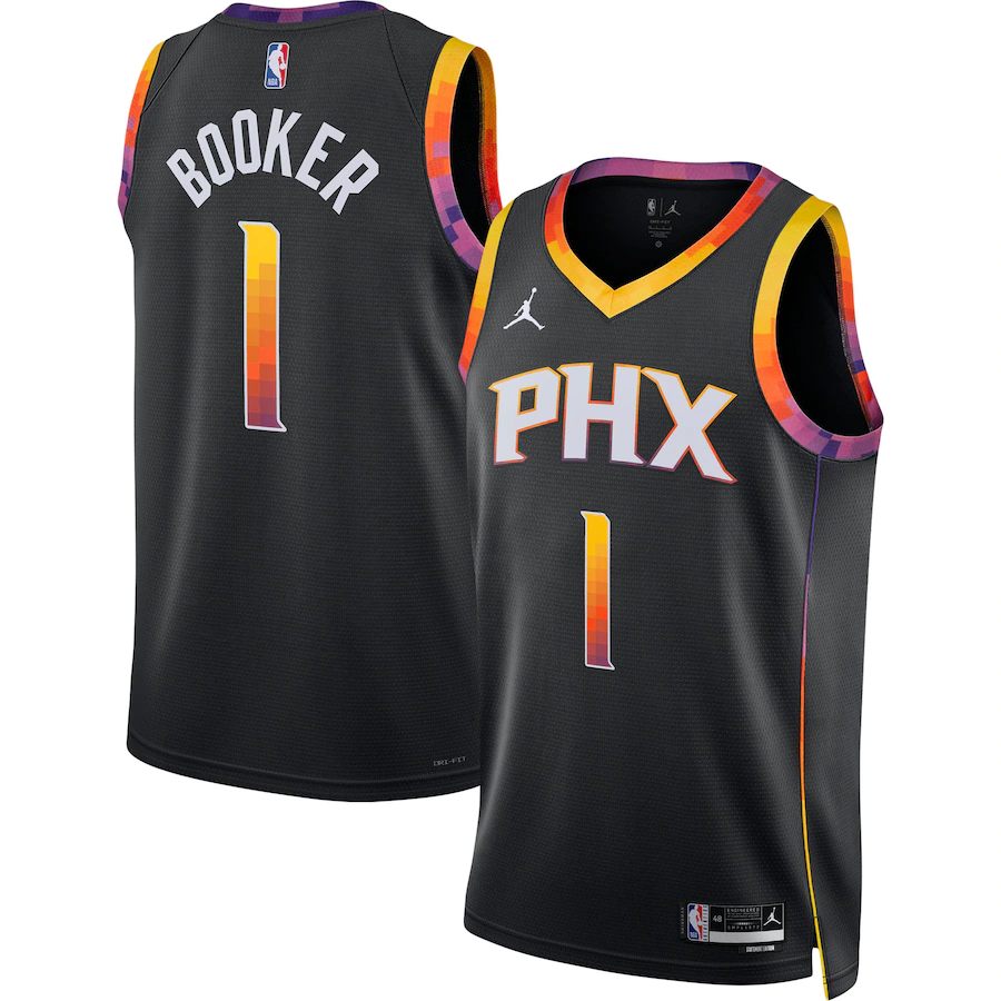 Men's Phoenix Suns Devin Booker Jordan Brand Black 2022-23 Statement Edition Swingman Jersey