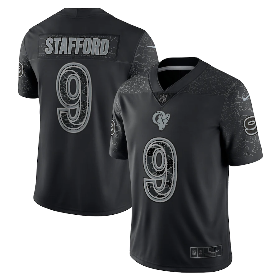 Men's Los Angeles Rams Matthew Stafford Black RFLCTV Limited Jersey