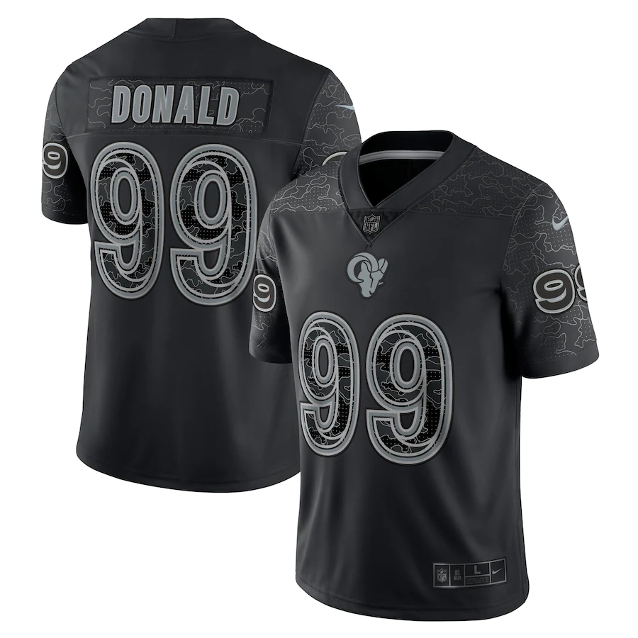 Men's Los Angeles Rams Aaron Donald Black RFLCTV Limited Jersey