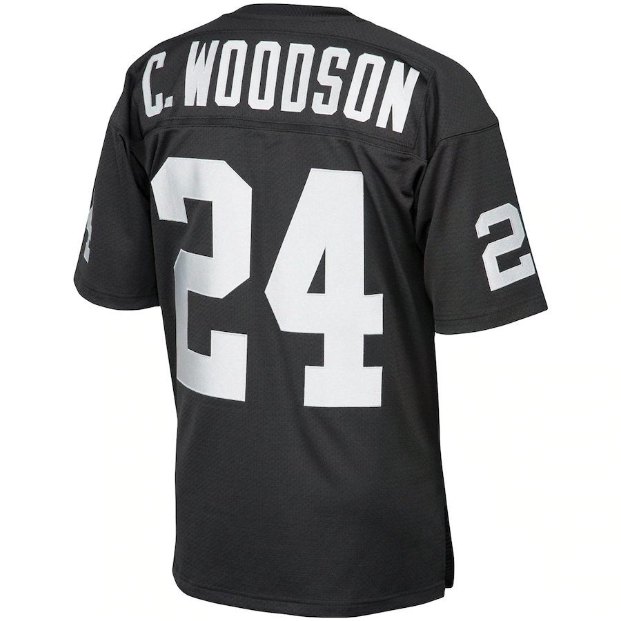 Men's Las Vegas Raiders Charles Woodson Mitchell & Ness Black Authentic Throwback Retired Player Jersey