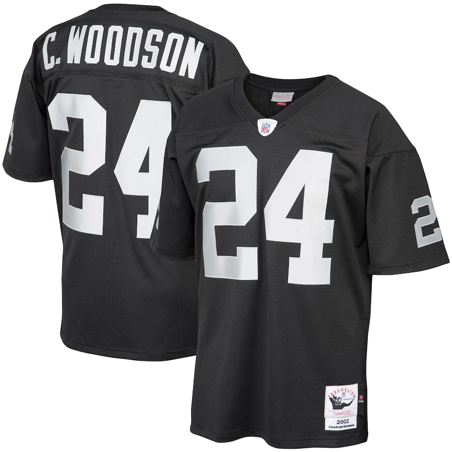 Men's Las Vegas Raiders Charles Woodson Mitchell & Ness Black Authentic Throwback Retired Player Jersey