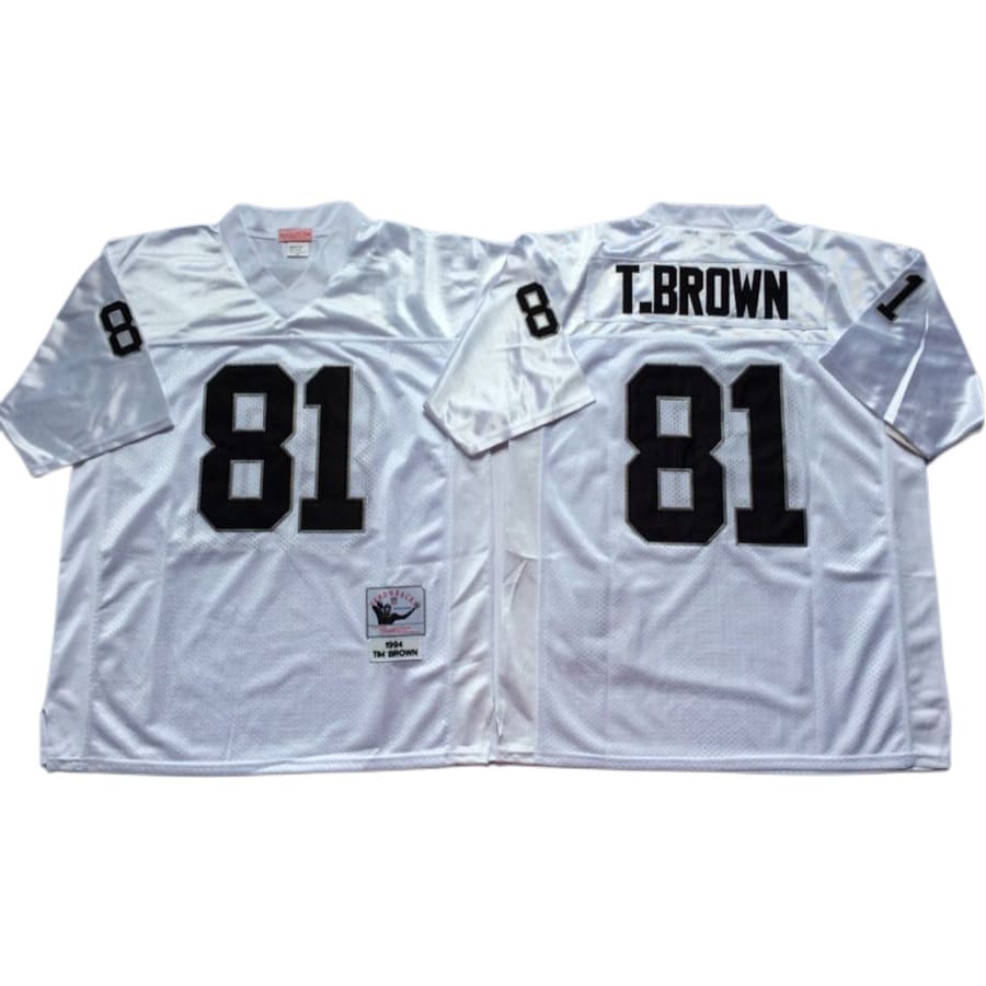 Men's Las Vegas Raiders Tim Brown Mitchell & Ness White 1994 Throwback Jersey