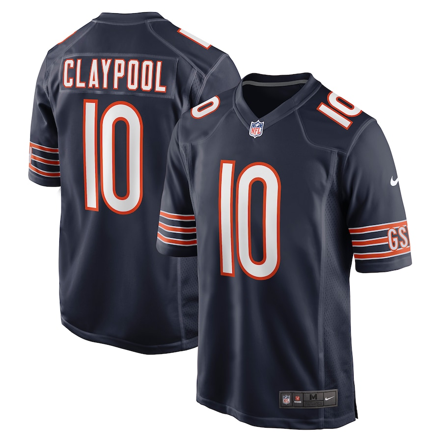 Men's Chicago Bears Chase Claypool Navy Game Player Jersey