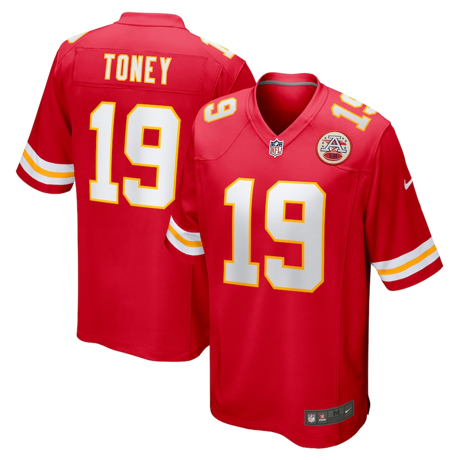 Men's Kansas City Chiefs Kadarius Toney Red Game Player Jersey