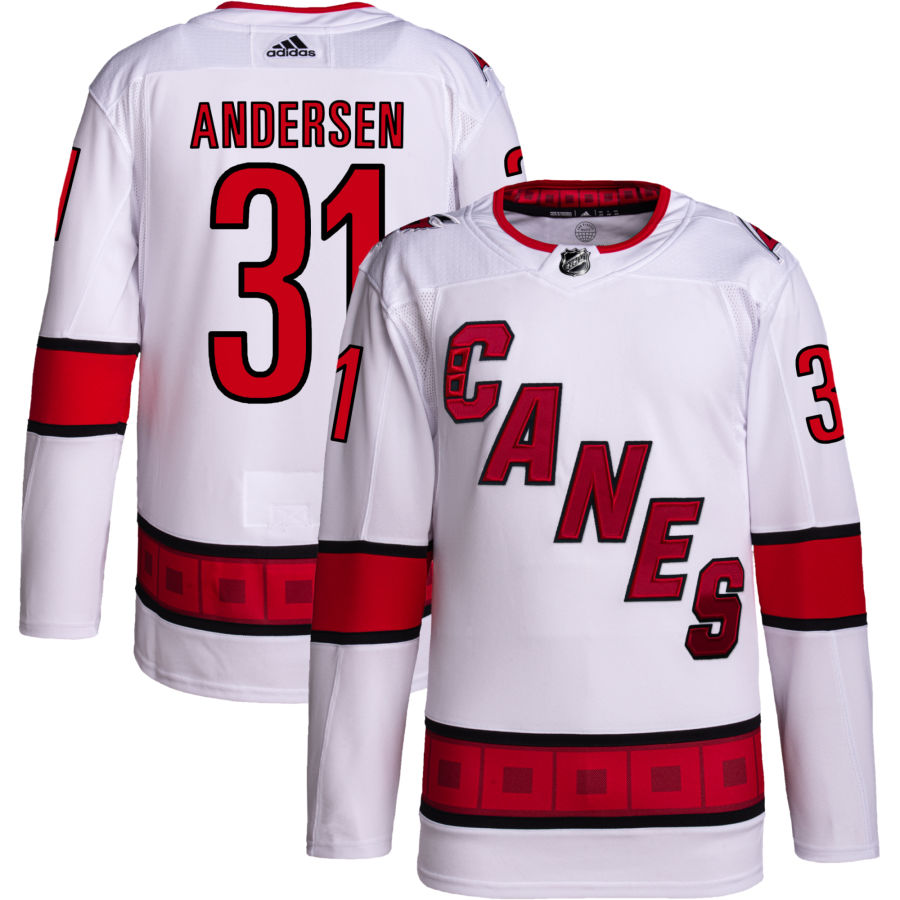 Men's Carolina Hurricanes Frederik Andersen White Authentic Jersey