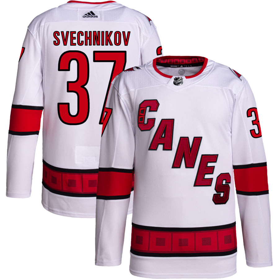 Men's Carolina Hurricanes Andrei Svechnikov White Away Authentic Jersey