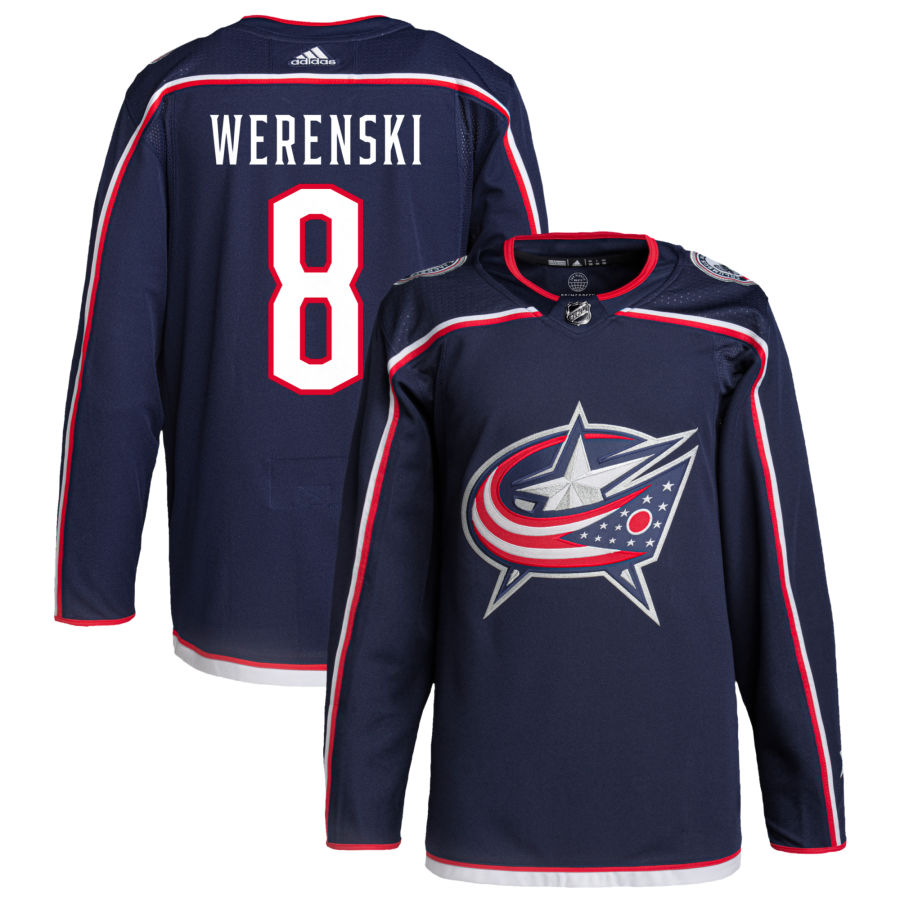 Men's Columbus Blue Jackets Zach Werenski Navy Home Authentic Player Jersey