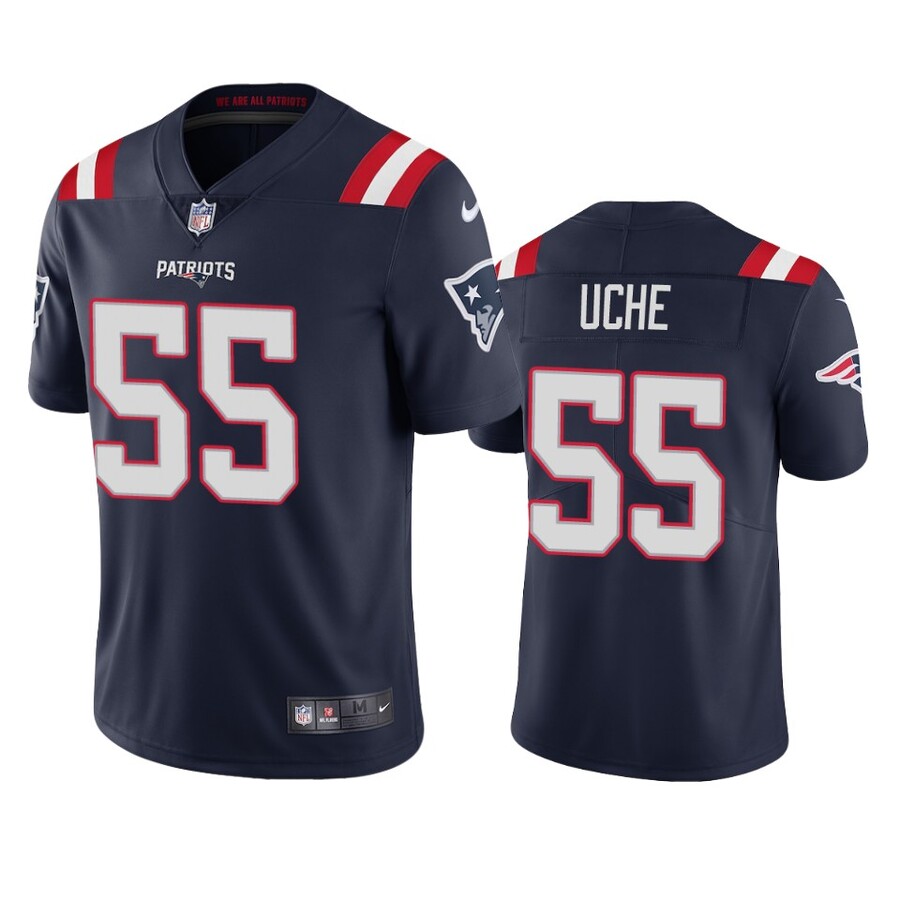 Men's New England Patriots Josh Uche Navy Vapor Limited Jersey