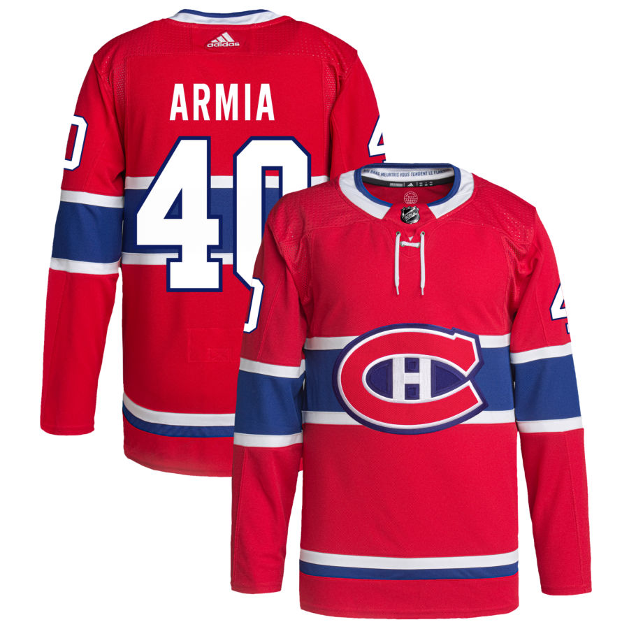 Men's Montreal Canadiens Joel Armia adidas Red Home Primegreen Authentic Pro Jersey