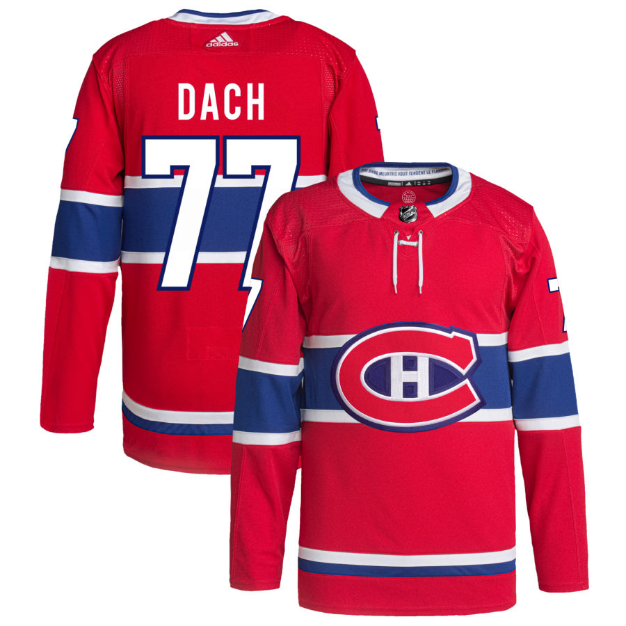 Men's Montreal Canadiens Kirby Dach adidas Red Home Primegreen Authentic Jersey