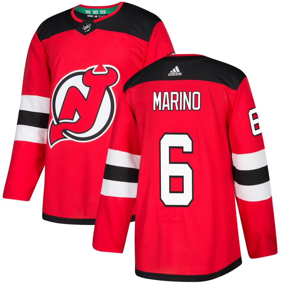 Men's New Jersey Devils John Marino adidas Red Authentic Jersey