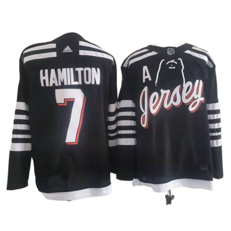 Men's New Jersey Devils Dougie Hamilton Black Alternate Authentic Jersey