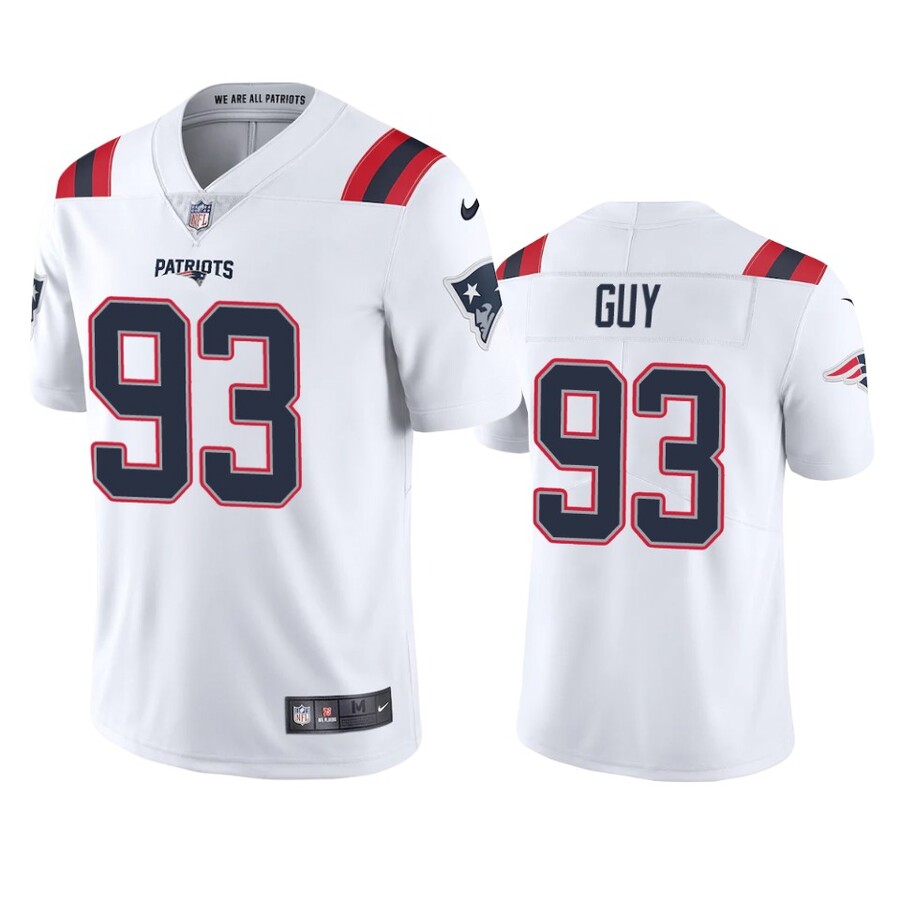 Men's New England Patriots Lawrence Guy White Vapor Limited Jersey