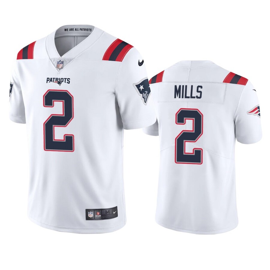 Men's New England Patriots Jalen Mills White Vapor Limited Jersey
