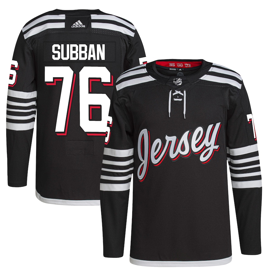 Men's New Jersey Devils P.K. Subban adidas Black Alternate Primegreen Authentic Pro Player Jersey