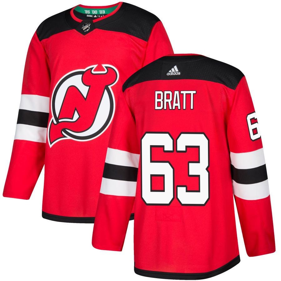 Men's New Jersey Devils Jesper Bratt adidas Red Authentic Jersey