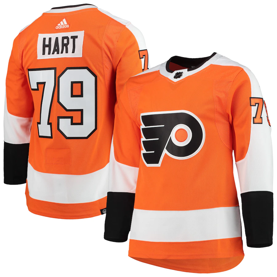 Men's Philadelphia Flyers Carter Hart Orange Home Primegreen Authentic Player Jersey