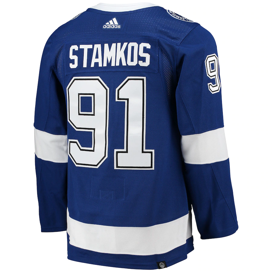Men's Tampa Bay Lightning Steven Stamkos Blue Home Captain Patch Authentic Player Jersey