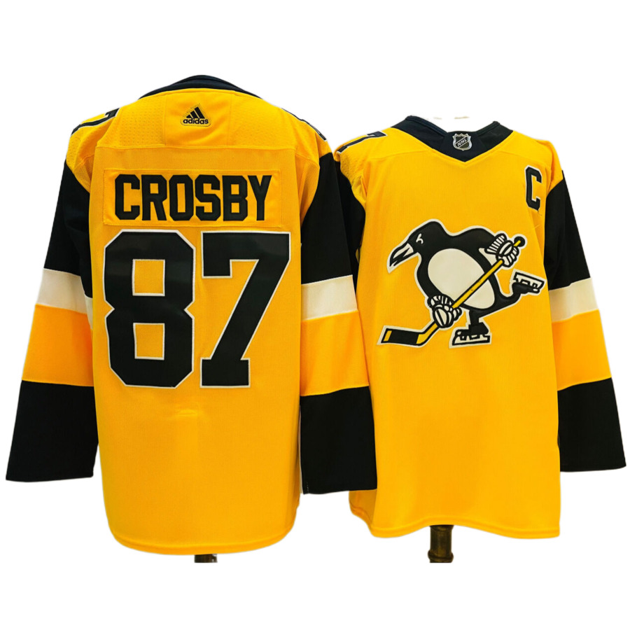 Men's Pittsburgh Penguins Sidney Crosby Gold Alternate Authentic Jersey
