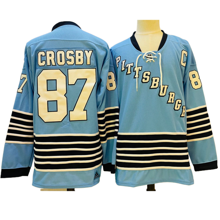 Men's Pittsburgh Penguins Sidney Crosby Light Blue Classic Authentic Jersey