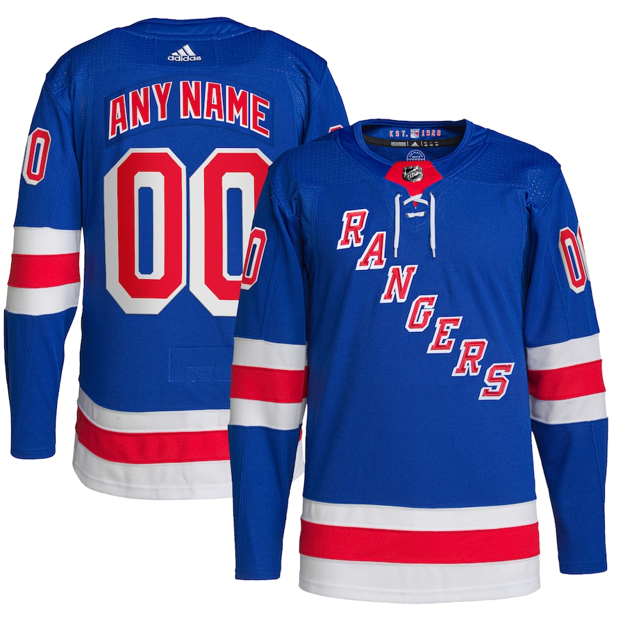 Custom Men's New York Rangers adidas Royal Home Authentic Jersey