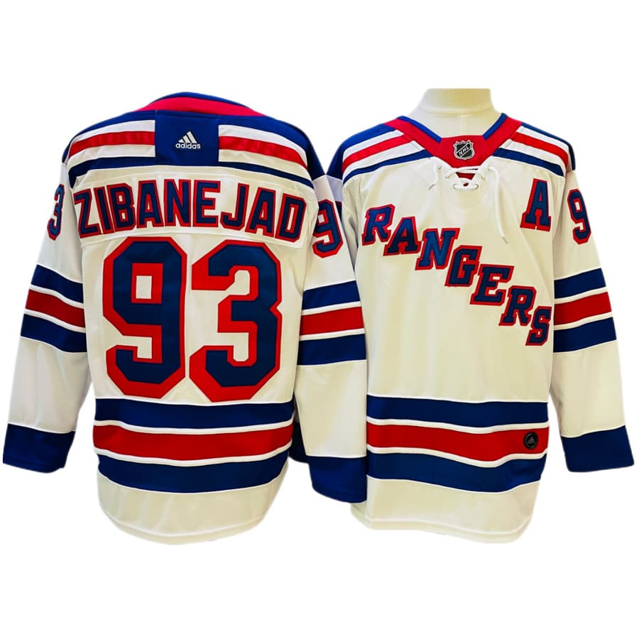 Men's New York Rangers Mika Zibanejad White Away Authentic Player Jersey