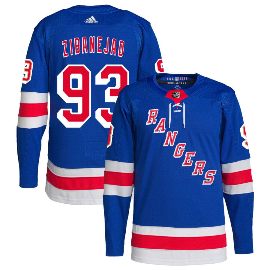 Men's New York Rangers Mika Zibanejad Blue Home Primegreen Authentic Pro Player Jersey