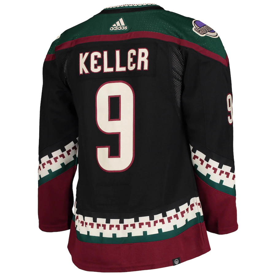 Men's Arizona Coyotes Clayton Keller adidas Black Home Authentic Pro Player Jersey