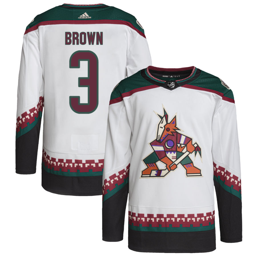 Men's Arizona Coyotes Josh Brown White Primegreen Authentic Pro Jersey