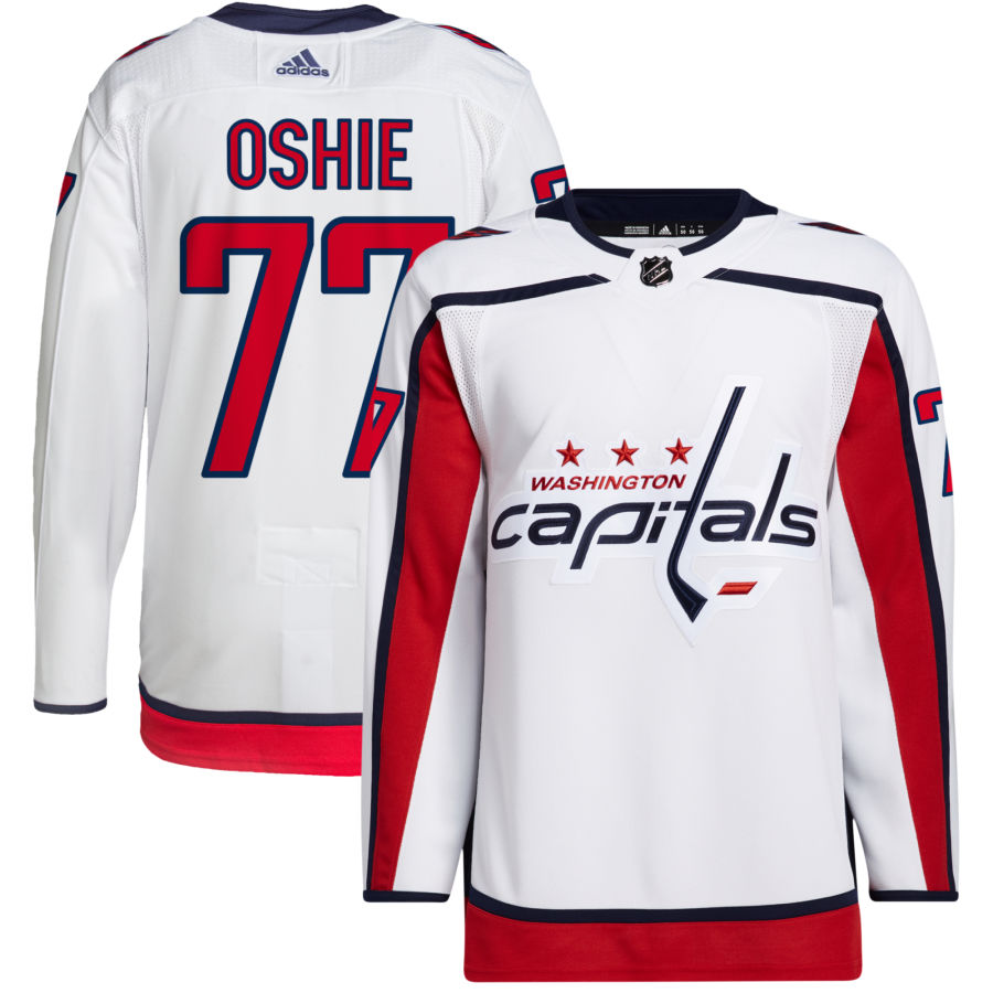 Men's Washington Capitals T.J. Kshie White Away Authentic Player Jersey