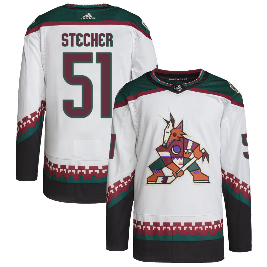 Men's Arizona Coyotes Troy Stecher White Authentic Player Jersey