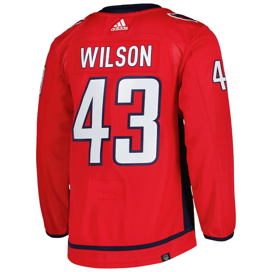 Men's Washington Capitals Tom Wilson Red Home Captain Patch Authentic Player Jersey