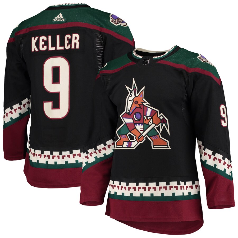 Men's Arizona Coyotes Clayton Keller adidas Black Home Authentic Pro Player Jersey