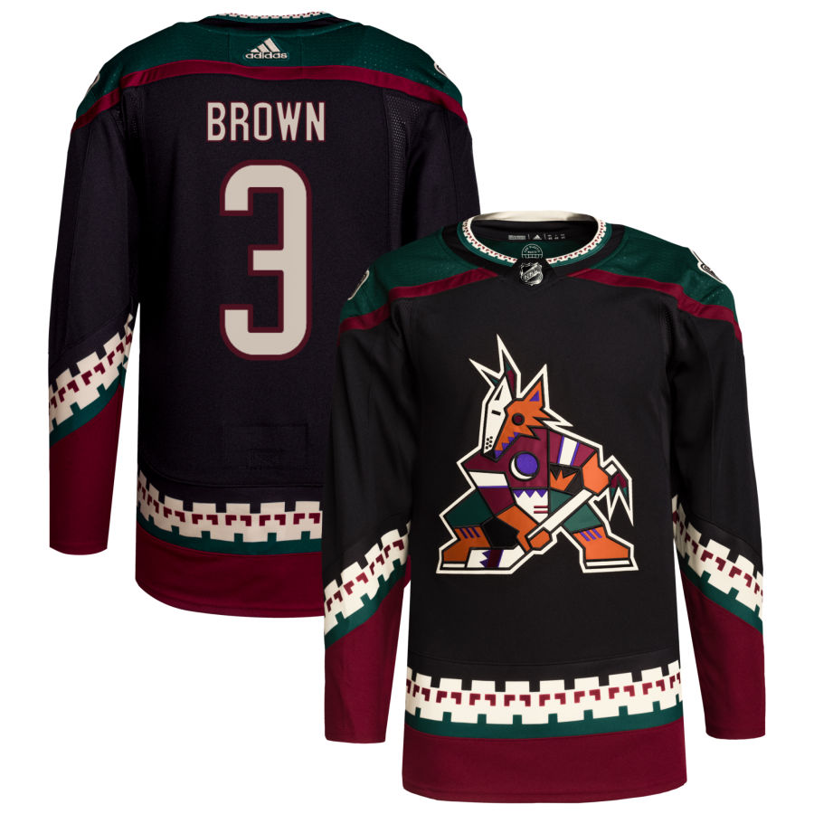 Men's Arizona Coyotes Josh Brown Black Home Primegreen Authentic Pro Jersey
