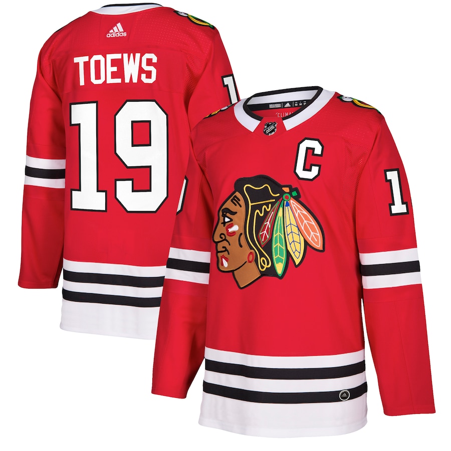 Men's Chicago Blackhawks Jonathan Toews adidas Red Authentic Player Jersey