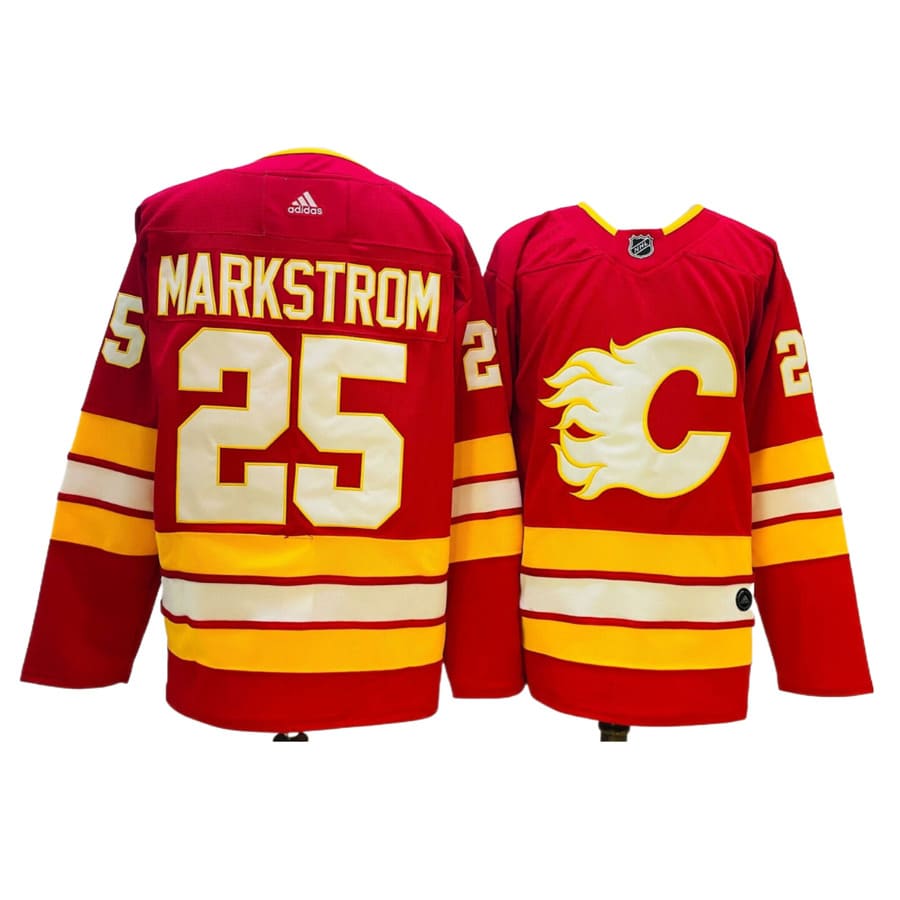 Men's Calgary Flames Jacob Markstrom Red Home Primegreen Authentic Pro Jersey